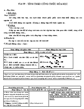 Bài giảng Tiết 30 : Tính theo công thức hóa học (tiết 1)
