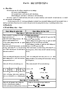 Bài giảng Tiết 34 : Bài luyện tập 4 (tiếp)