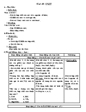 Bài giảng Tiết 40: Oxit (tiết 3)