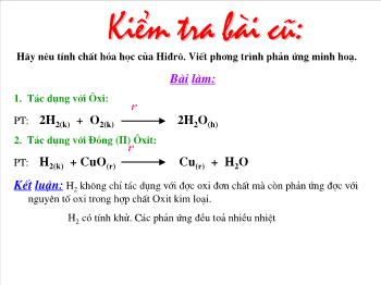 Bài giảng Tiết 49 - Bài 32: Phản ứng ôxi hoá - Khử (tiết 10)