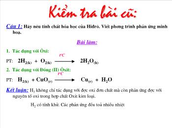 Bài giảng Tiết 49 - Bài 32: Phản ứng ôxi hoá - Khử (tiết 11)