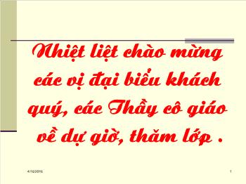 Bài giảng Tiết 49: Phản ứng oxi hoá- Khử (tiết 10)