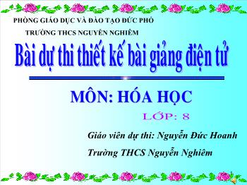 Bài giảng Tiết 53 - Bài 36: Nước (tiết 2)