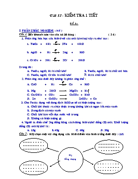 Bài giảng Tiết 53 : Kiểm tra 1 tiết