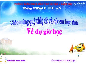 Bài giảng Tiết 54: Nước (tiết 15)