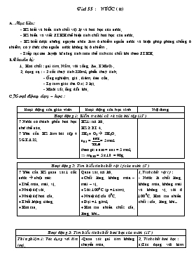 Bài giảng Tiết 55 : Nước (tiết 1)