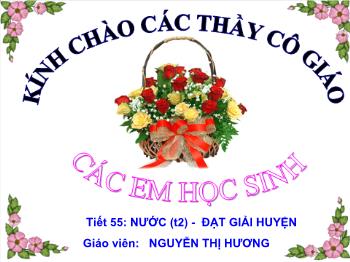 Bài giảng Tiết 55: Nước (tiết 6)