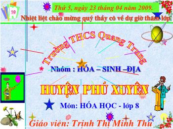 Bài giảng Tiết 60 - Bài 40: Dung dịch (tiết 8)