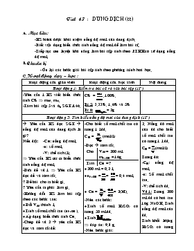 Bài giảng Tiết 63 : Dung dịch