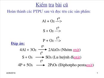 Bài giảng Tiết 40: Oxit (tiết 23)