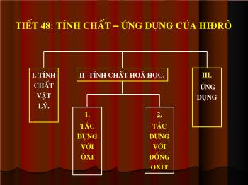 Bài giảng Tiết 48: Tính chất – ứng dụng của hiđrô (Tiết 10)