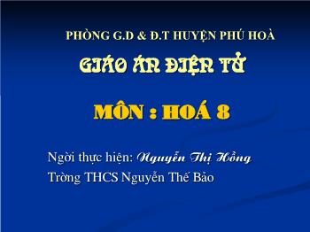 Bài giảng Tiết 49 - Bài 32: Phản ứng oxi hoá - Khử (tiết 50)