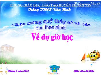 Bài giảng Tiết 54, 55: Nước (tiết 2)