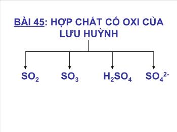 Bài giảng Hóa học - Bài 45: Hợp chất có oxi của lưu huỳnh