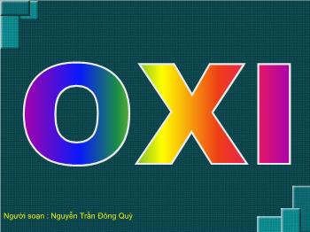 Bài giảng Hóa học - Oxi