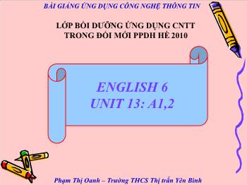 English 6 - Unit 13: a1,2