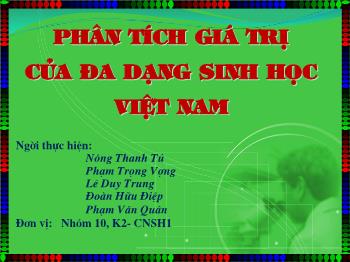 Phân tích giá trị của đa dạng sinh học Việt Nam