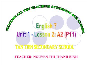 Bài giảng môn Anh văn - Unit 1 - Lesson 2: A2