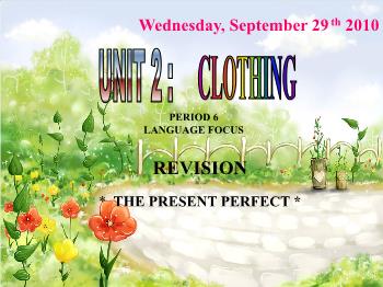 Bài giảng môn Tiếng Anh - Unit 2: Clothing