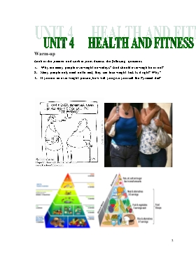 Bài giảng môn Tiếng Anh - Unit 4: Health and fitness