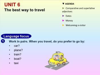 Bài giảng môn Tiếng Anh - Unit 6: The best way to travel