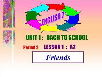 Bài giảng Tiếng Anh - Unit 1: Bach to school