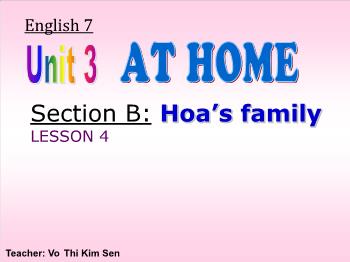 Bài giảng Tiếng Anh - Unit 3: At home
