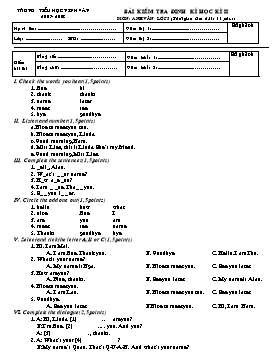 Bài kiểm tra định kì học kì II môn Anh văn lớp 5