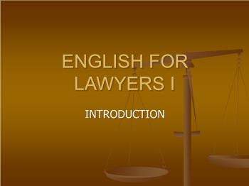 English for lawyers I