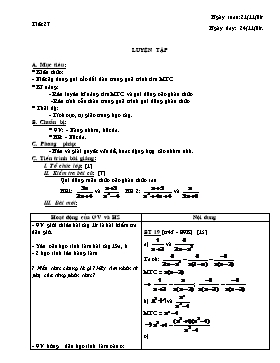 Giáo án môn Toán - Tiết 27: Luyện tập