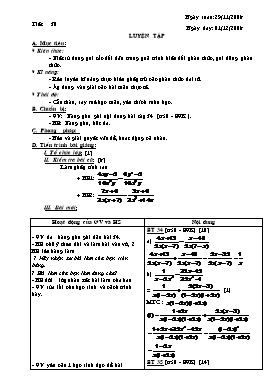 Giáo án môn Toán - Tiết 30: Luyện tập