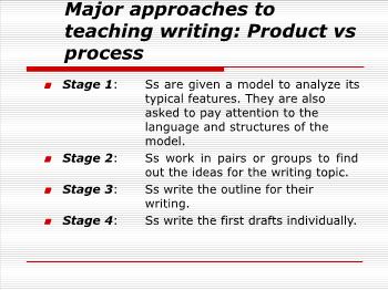 Major approaches to teaching writing: Product vs process