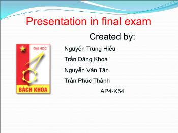 Presentation in final exam