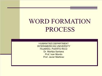 Word formation process