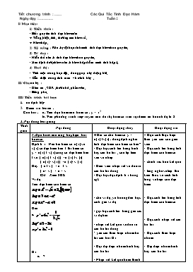 Bài giảng Đại số 11 NC: Các qui tắc tính đạo hàm