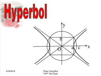 Bài giảng Hình học lớp 10: Đường Hyperbol