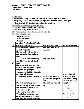 Giáo án Hình học 12 §1 Khái niệm về khối đa diện + Bài tập