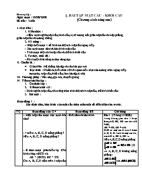 Giáo án Hình học 12 - Chương II - §1: Bài tập mặt cầu - Khối cầu