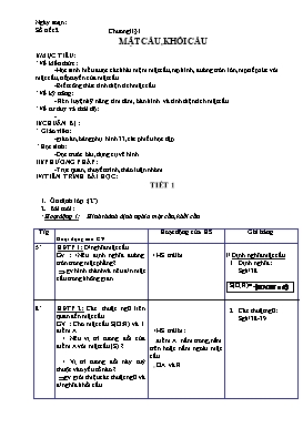 Giáo án Hình học 12 - Chương II - §1: Mặt cầu, khối cầu (tiết 1)