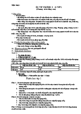 Giáo án Hình học 12 - Chương II - Ôn tập chương II (2 tiết)