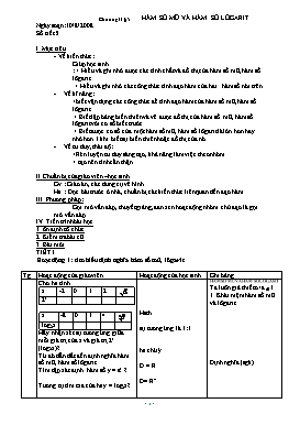 Giáo án môn Giải tích 12 - Chương II - §5: Hàm số mũ và hàm số lôgarit