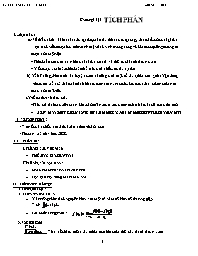 Giáo án môn Giải tích 12 - Chương III - §3: Tích phân