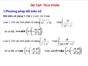 Bài giảng Giải tích 12 Ôn tập: tích phân