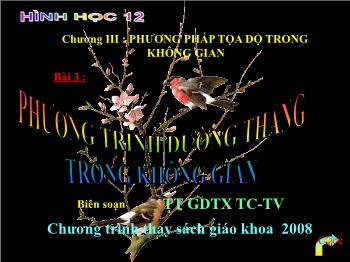 Bài giảng Hình học lớp 12 - Bài 3: Phương trình đường thẳng trong không gian