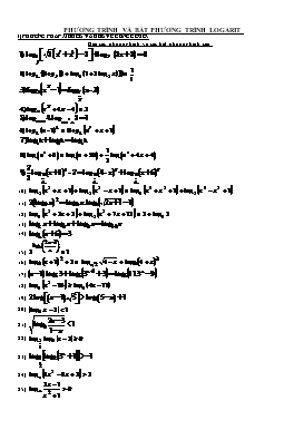 Bài tập Phương trình và bất phương trình logarit