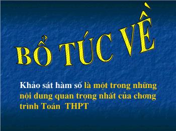 Bổ túc về khảo sát hàm số