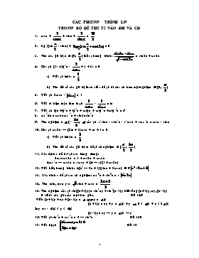 Các phương trình lượng giác trong bộ đề thi tuyển sinh vào ĐH và CĐ