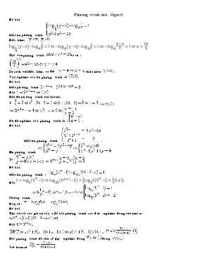 Chuyên đề Phương trình mũ –lôgarit