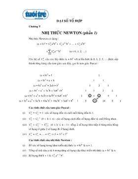 Đại số tổ hợp - Chương V Nhị thức Newton (phần 1)