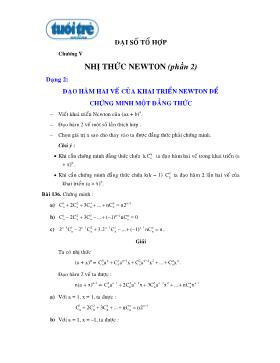 Đại số tổ hợp - Chương V Nhị thức Newton (phần 2)